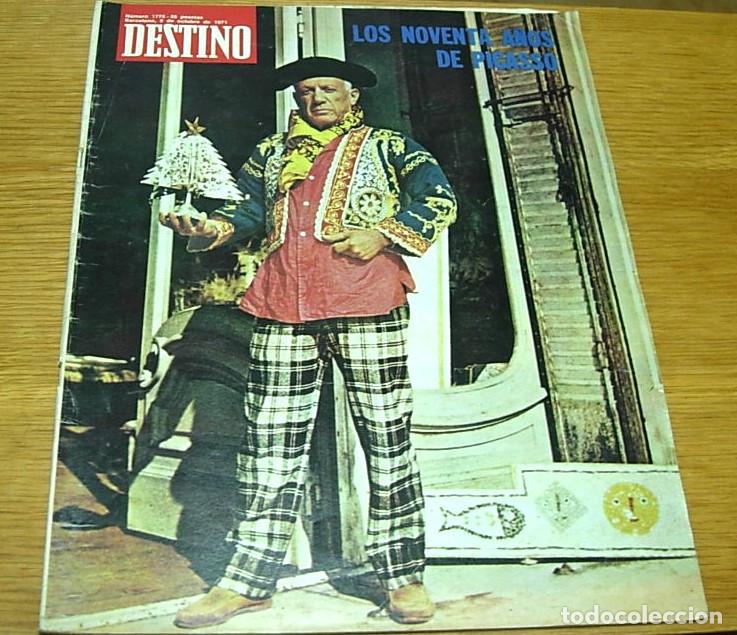 Collezionismo di Rivista Destino: Revista DESTINO n&ordm; 1775 Los 90 A&ntilde;os de PICASSO Portada + 10 Pgs 1971 anuncios SEAT 1430 SIMCA 1200