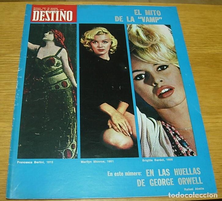 Collezionismo di Rivista Destino: Revista DESTINO n&ordm; 1797 El Mito de la Vamp MARILYN MONROE BRIGITTE BARDOT JANE RUSSELL MAE WEST 1972