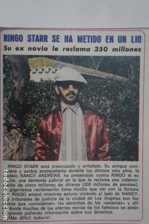 Collection Magazine Diez Minutos: RECORTE REPORTAJE DE CLIPPING DE RINGO STARR BEATLES REVISTA DIEZ MINUTOS N&ordm; 1548 PAG 61
