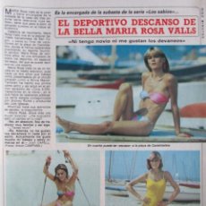 Coleccionismo de Revista Diez Minutos: RECORTE REVISTA DIEZ MINUTOS Nº 1724 1984 MARÍA ROSA VALLS. JORGE VERSTRYNGE