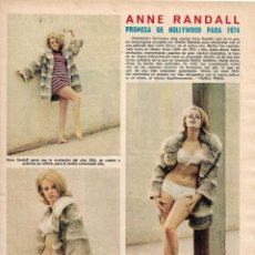 Coleccionismo de Revista Diez Minutos: ANNE RANDALL: REPORTAJE GRÁFICO. AÑOS 70