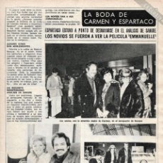 Coleccionismo de Revista Diez Minutos: TITA CERVERA Y ESPARTACO SANTONI: GRAN REPORTAJE GRÁFICO SOBRE SU BODA. 1975. Lote 283205368