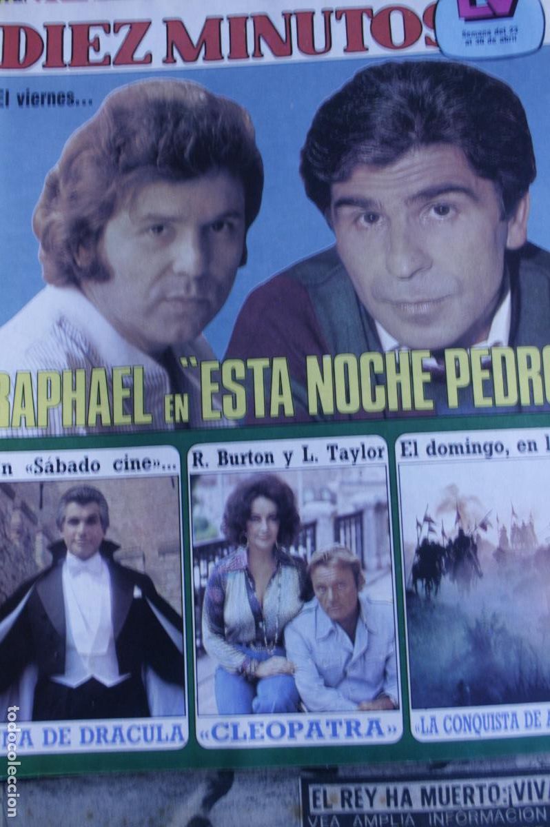 Coleccionismo de Revista Diez Minutos: REVISTA DIEZ MINUTOS TV RAPHAEL PEDRO RUIIZ ALASKA