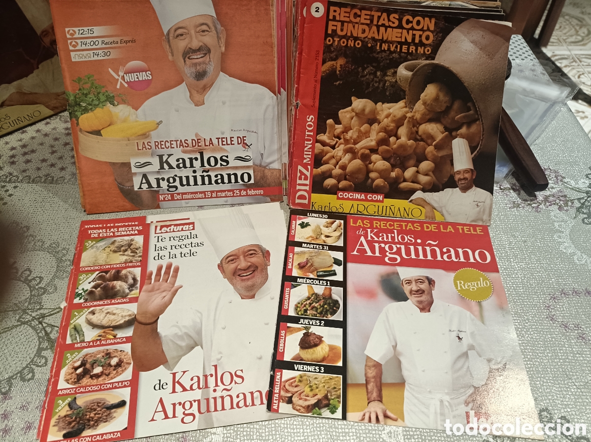 Coleccionismo de Revista Diez Minutos: Lote de 48 recetarios de Karlos Argui&ntilde;ano. Las recetas de la tele