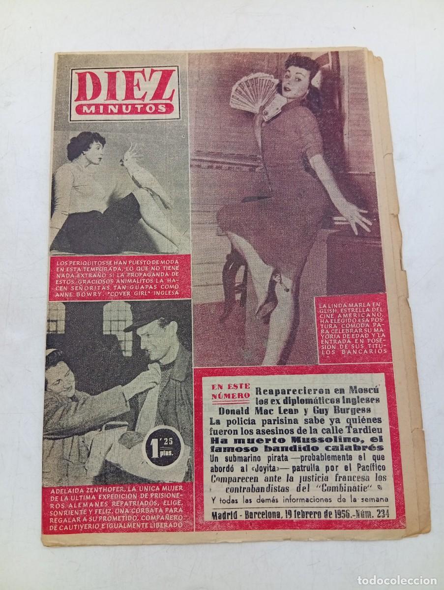 Coleccionismo de Revista Diez Minutos: REVISTA DIEZ MINUTOS. N&ordm; 235. A&Ntilde;O 1956. SOFIA LOREN BAILA FLAMECO. LURS VUELVE A LA ACTUALIDAD. LEER