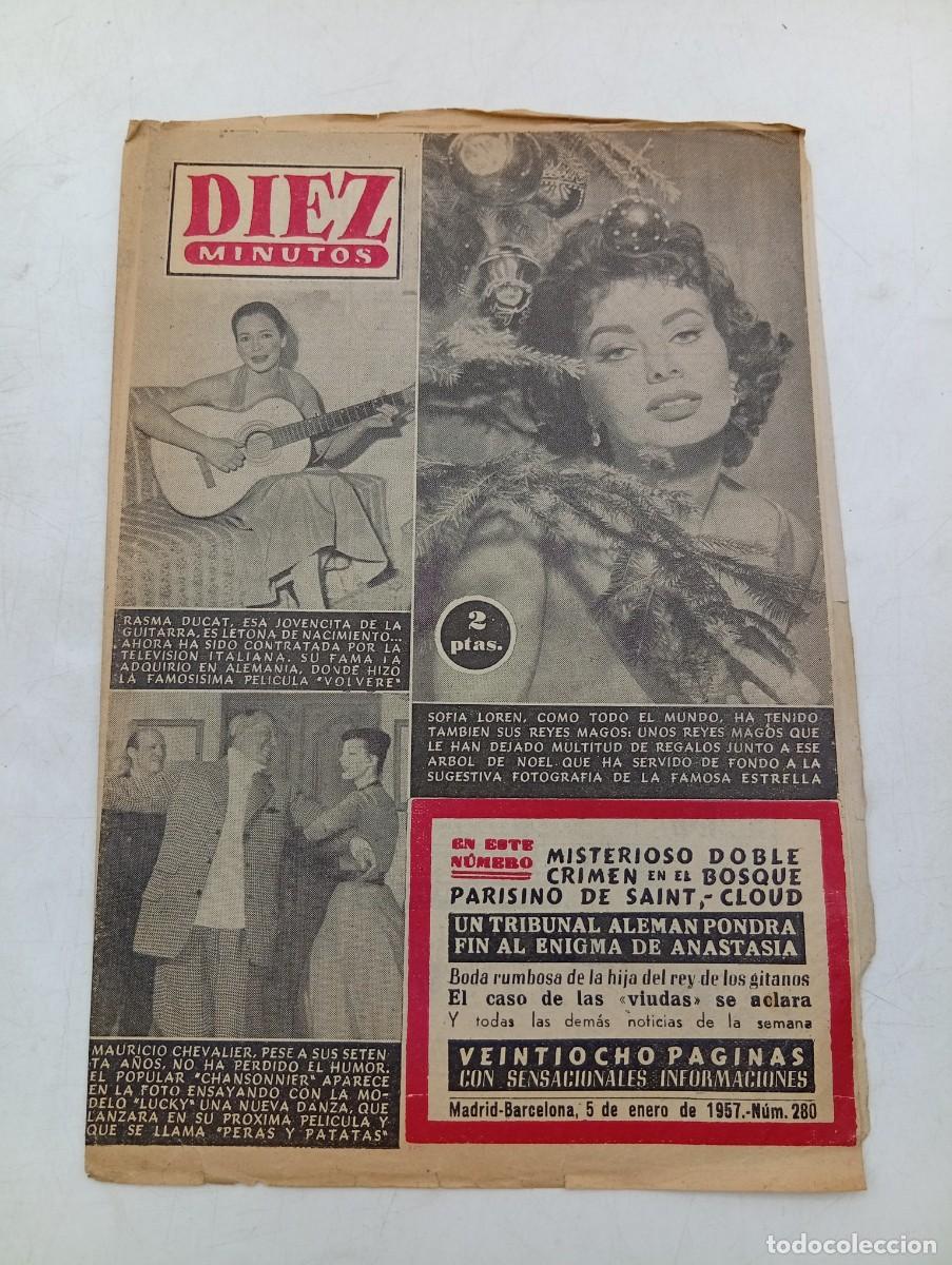 Coleccionismo de Revista Diez Minutos: REVISTA DIEZ MINUTOS. N&ordm; 280. A&Ntilde;O 1957. RITA HAYWORTH, INTENTARA EL CUARTO REGRESO.... LEER