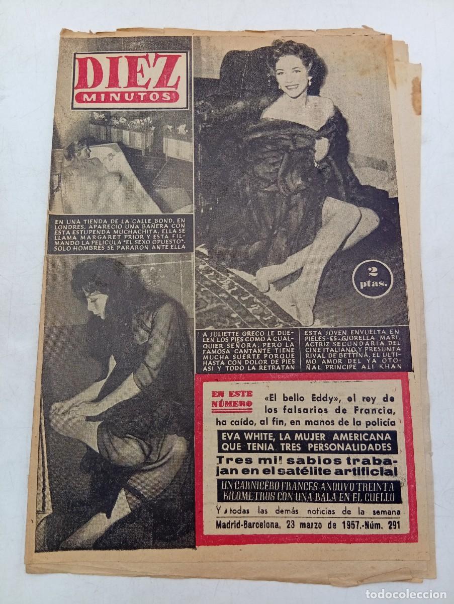 Coleccionismo de Revista Diez Minutos: REVISTA DIEZ MINUTOS. N&ordm; 291. A&Ntilde;O 1957. GIORELLA MARI, ACTRIZ SECUNDARIA. JULIETTE GRECO.... LEER