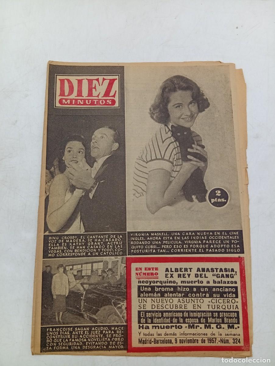 Coleccionismo de Revista Diez Minutos: REVISTA DIEZ MINUTOS. N&ordm; 324. A&Ntilde;O 1957. BING CROSBY. VIRGINIA MASKELL. ALBERT ANASTASIA.... LEER.