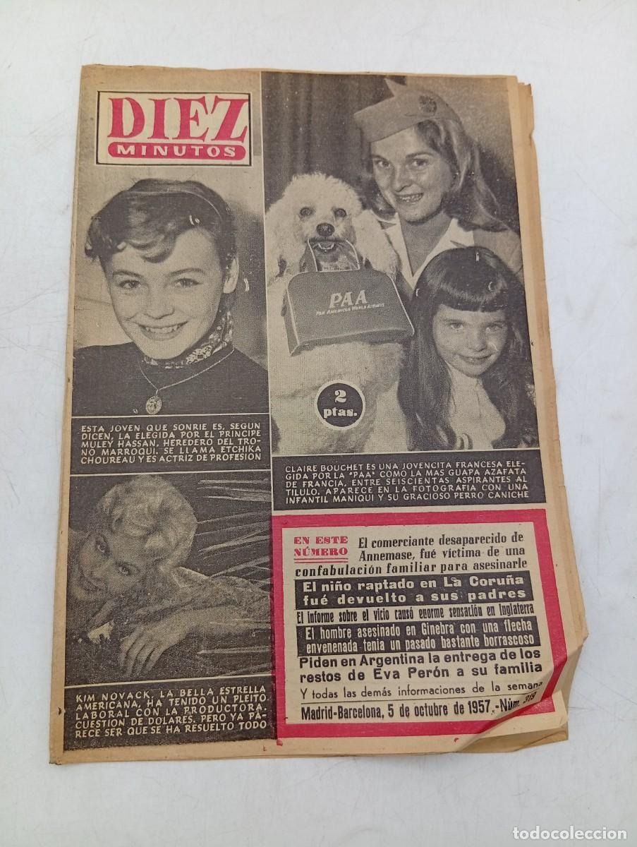 Coleccionismo de Revista Diez Minutos: REVISTA DIEZ MINUTOS. N&ordm; 319. A&Ntilde;O 1957. CLAIRE BOUCHET. ETCHIKA CHOUREAU. KIM NOVACK.... LEER.