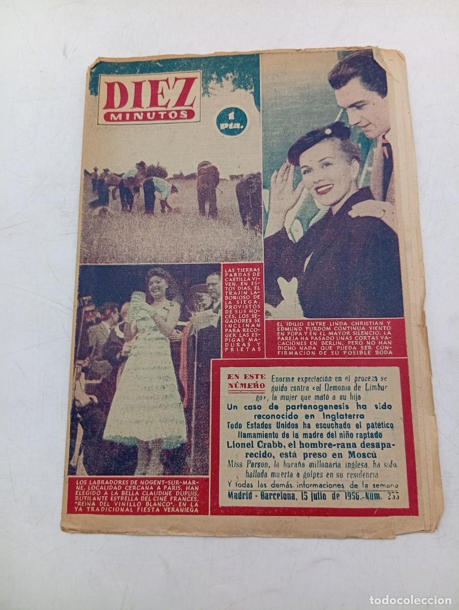 Coleccionismo de Revista Diez Minutos: REVISTA DIEZ MINUTOS. N&ordm; 255. A&Ntilde;O 1956. LA BODA DE MARILYN MONROE. IDILIO ENTRE LINDA CHRI.... LEER.