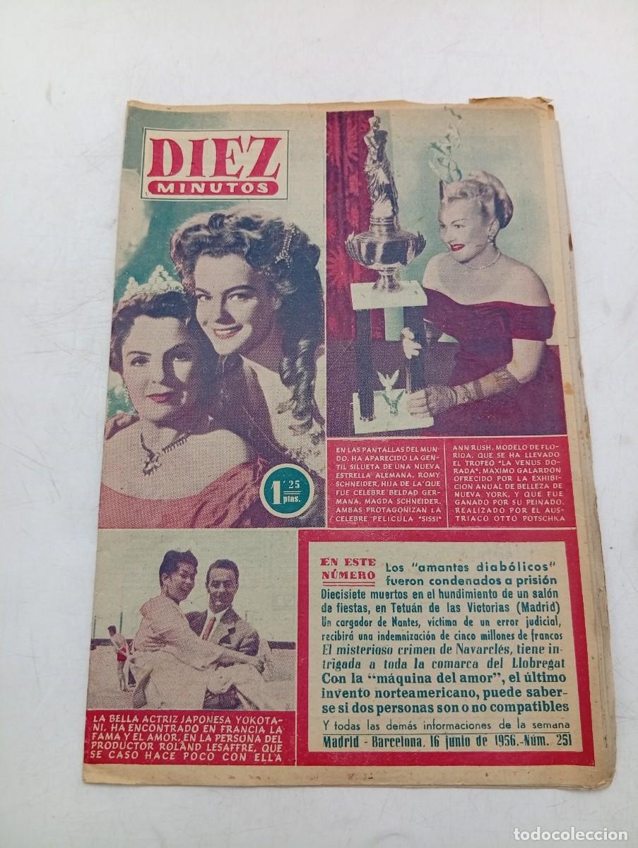 Coleccionismo de Revista Diez Minutos: REVISTA DIEZ MINUTOS. N&ordm; 251. A&Ntilde;O 1956. ANN RUSH. ROMY SCHNEIDER HIJA DE BELDAD GERMANA... LEER.
