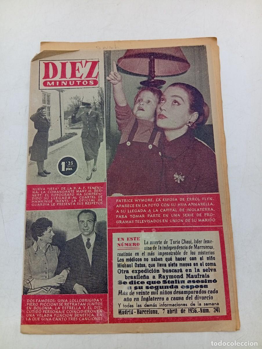 Coleccionismo de Revista Diez Minutos: REVISTA DIEZ MINUTOS. N&ordm; 241. A&Ntilde;O 1956. PATRICE WYMORE. MARY H. BERNETT. GINA LOLLOBRIGIDA... LEER.
