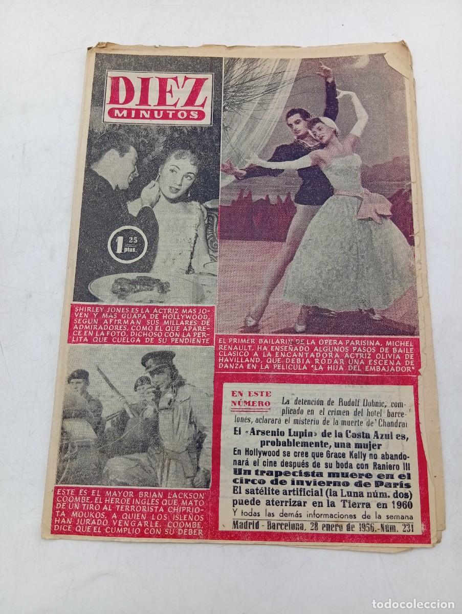 Coleccionismo de Revista Diez Minutos: REVISTA DIEZ MINUTOS. N&ordm; 231. A&Ntilde;O 1956. SHIRLEY JONES. BRIAN LACKSON. UN TRAPECISTA MUERE ... LEER.