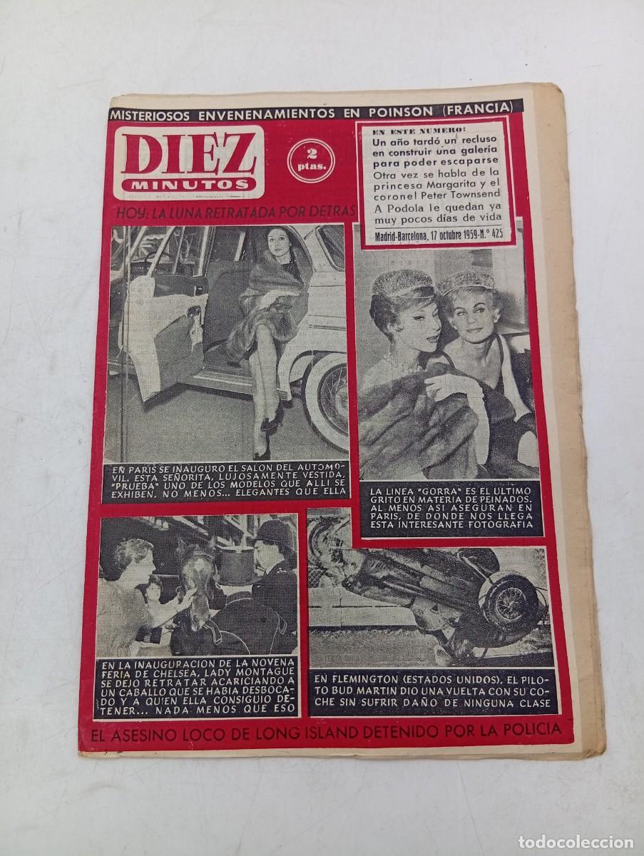 Coleccionismo de Revista Diez Minutos: REVISTA DIEZ MINUTOS. N&ordm; 425. A&Ntilde;O 1959. LA LUNA RETRATADA POR DETRAS. EL ASESINO LOCO DE ..... LEER.