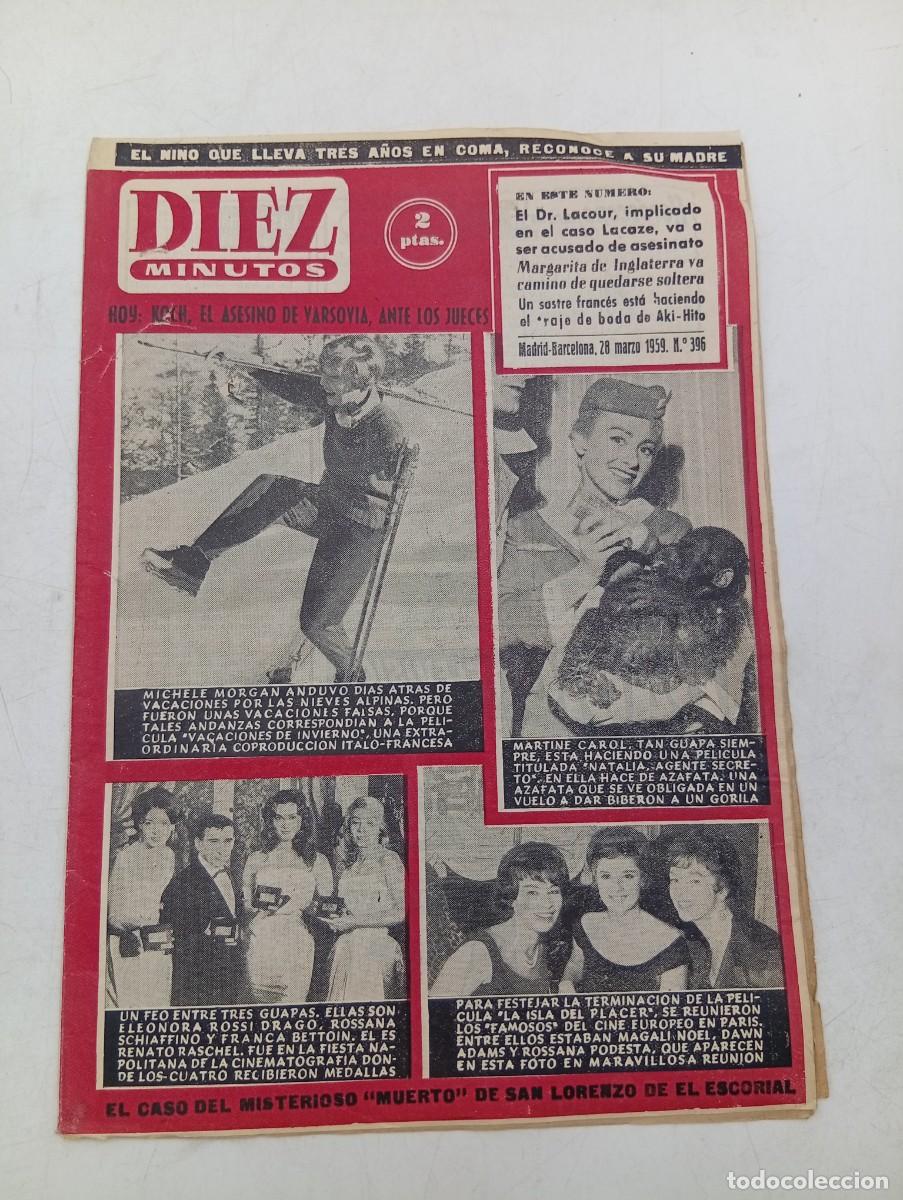 Coleccionismo de Revista Diez Minutos: REVISTA DIEZ MINUTOS. N&ordm; 396. A&Ntilde;O 1959. KOCH, EL ASESINO DE VARSOVIA. MARTINE CAROL. MICHELE.. LEER.