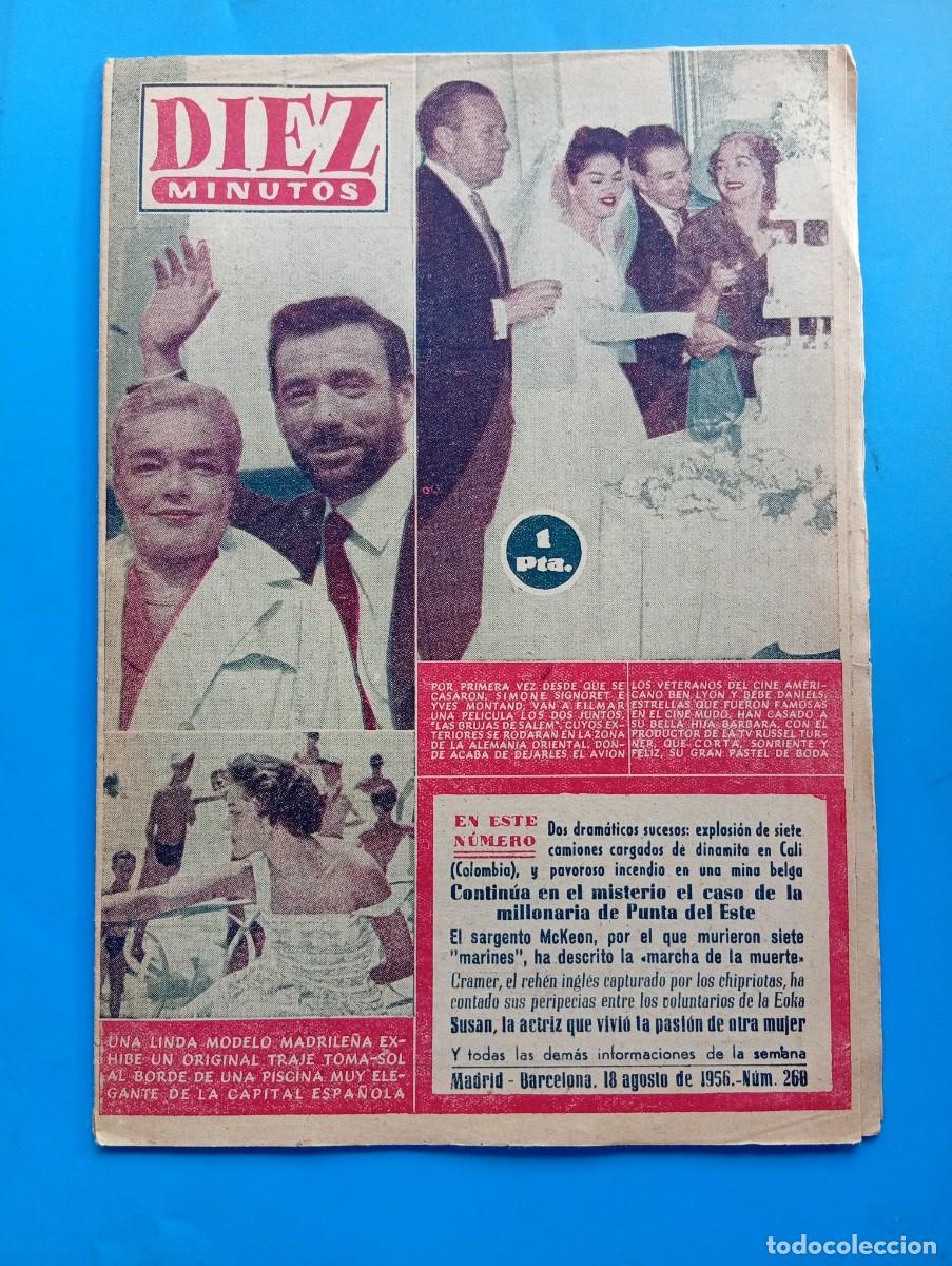 Coleccionismo de Revista Diez Minutos: REVISTA DIEZ MINUTOS. N&ordm; 268. A&Ntilde;O 1956. SIMONE SIGNORET. MISTERIO EL CASO DE LA MILLONARIA.... LEER.