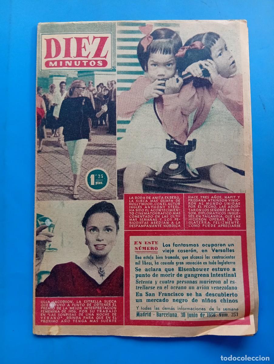 Coleccionismo de Revista Diez Minutos: REVISTA DIEZ MINUTOS. N&ordm; 253. A&Ntilde;O 1956. BODA DE ANITA EKBERG. CRIMINALES DE GUERRA. AVERY .... LEER.
