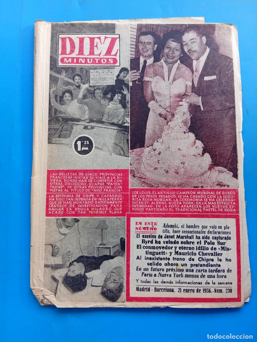 Coleccionismo de Revista Diez Minutos: REVISTA DIEZ MINUTOS. N&ordm; 230. A&Ntilde;O 1956. JOE LOUIS, CAMPEON DEL MUNDO DE BOXEO. EPIDEMIA DE ... LEER.