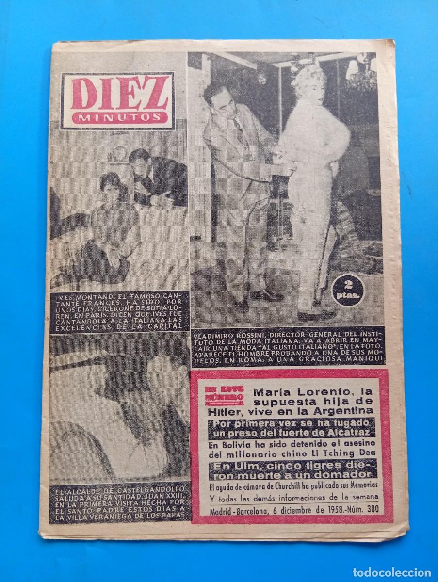 Coleccionismo de Revista Diez Minutos: REVISTA DIEZ MINUTOS. N&ordm; 380. A&Ntilde;O 1958. VLADIMIRO ROSSINI. IVES MONTAND. EL TORO DE ... LEER.