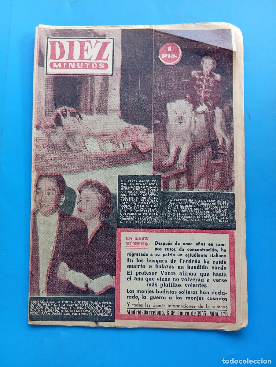 Coleccionismo de Revista Diez Minutos: REVISTA DIEZ MINUTOS. N&ordm; 176. A&Ntilde;O 1955. EL CIRCO MEDRAN&Oacute;. LOS REYES MAGOS. ARMI KUUSELA... LEER.