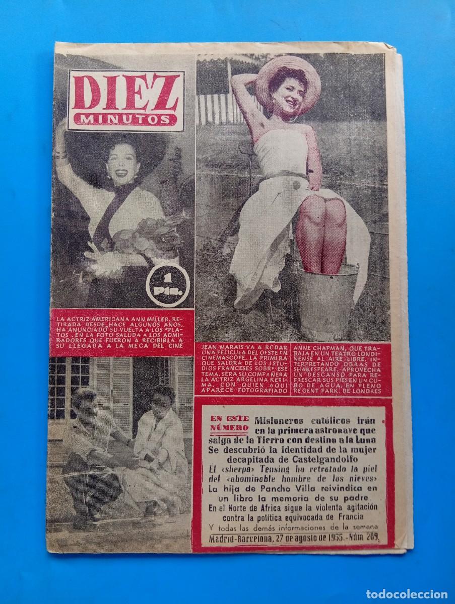Coleccionismo de Revista Diez Minutos: REVISTA DIEZ MINUTOS. N&ordm; 209. A&Ntilde;O 1955. JEAN MARAIS, ACTRIZ. ANNE CHAPMAN. ANN MILLER..... LEER.