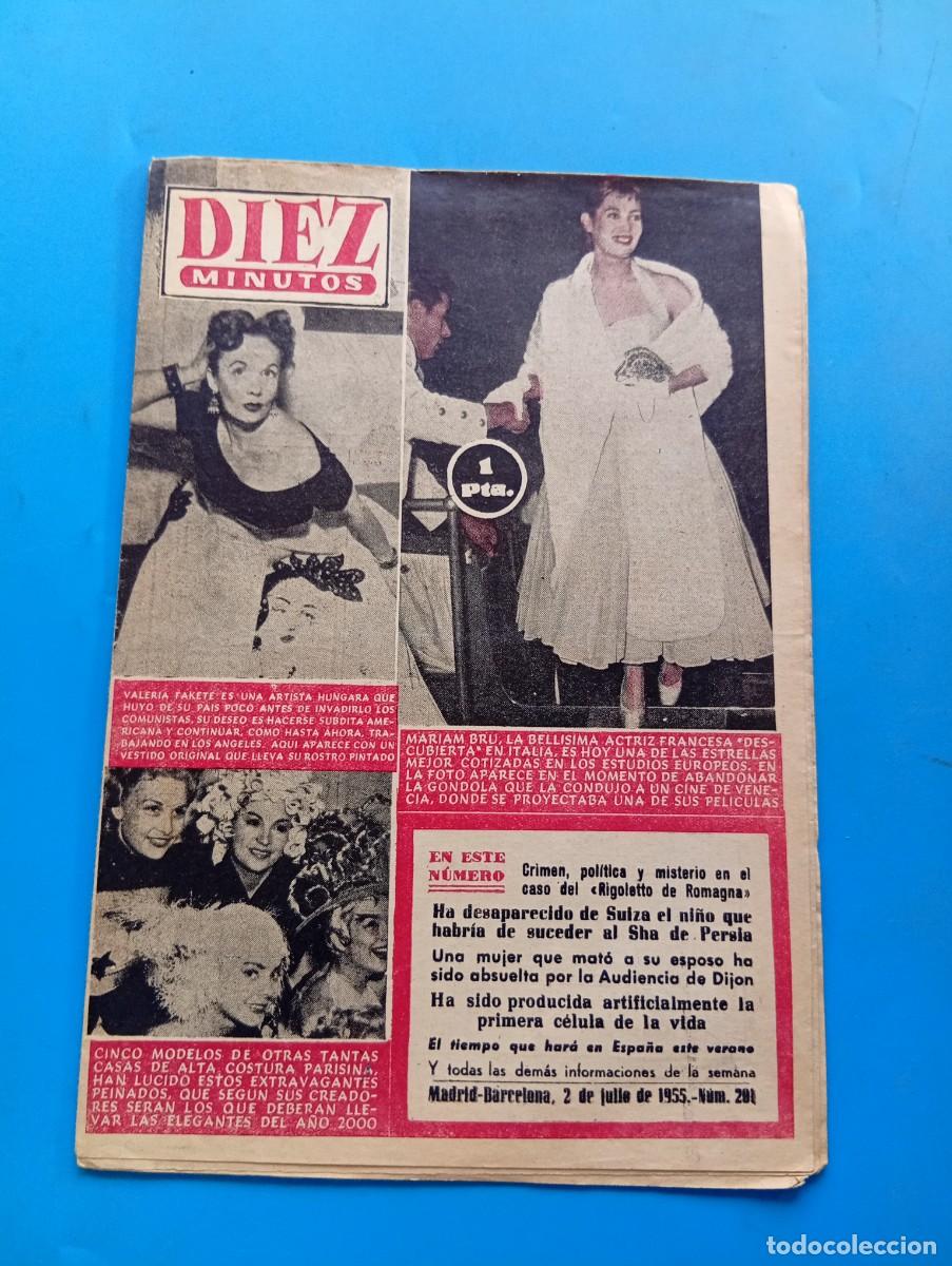 Coleccionismo de Revista Diez Minutos: REVISTA DIEZ MINUTOS. N&ordm; 201. A&Ntilde;O 1955. MARIAM BRU, ACTRIZ FRANCESA. VALERIA FAKETE. GINA .... LEER.