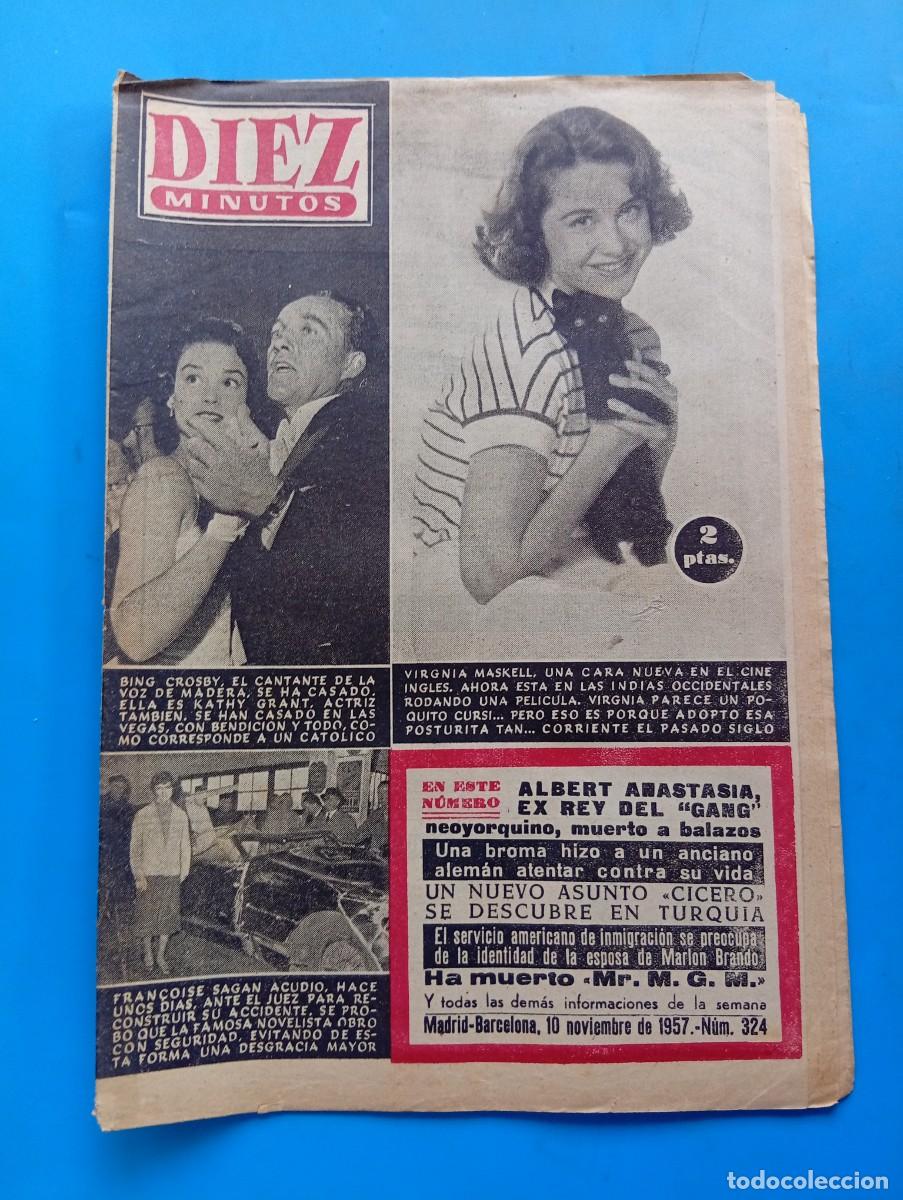 Coleccionismo de Revista Diez Minutos: REVISTA DIEZ MINUTOS. N&ordm; 324. A&Ntilde;O 1957. BING CROSBY, CANTANTE. VIRGNIA MASKELL, CINE INGLES... LEER.