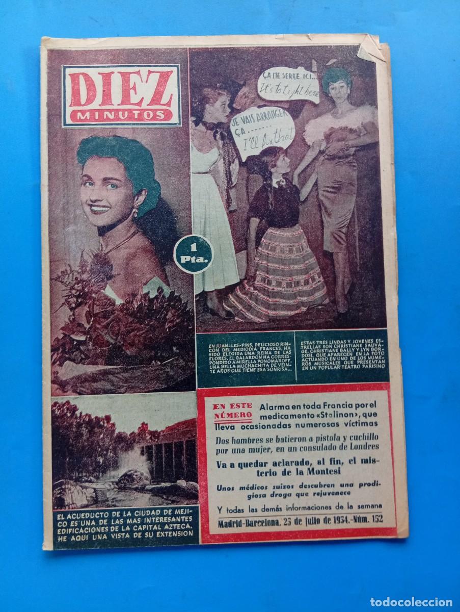 Coleccionismo de Revista Diez Minutos: REVISTA DIEZ MINUTOS. N&ordm; 152. A&Ntilde;O 1954. ACUEDUCTO DE MEXICO. CHRISTIANE SAUVAGE. MIRELLA P.... LEER.