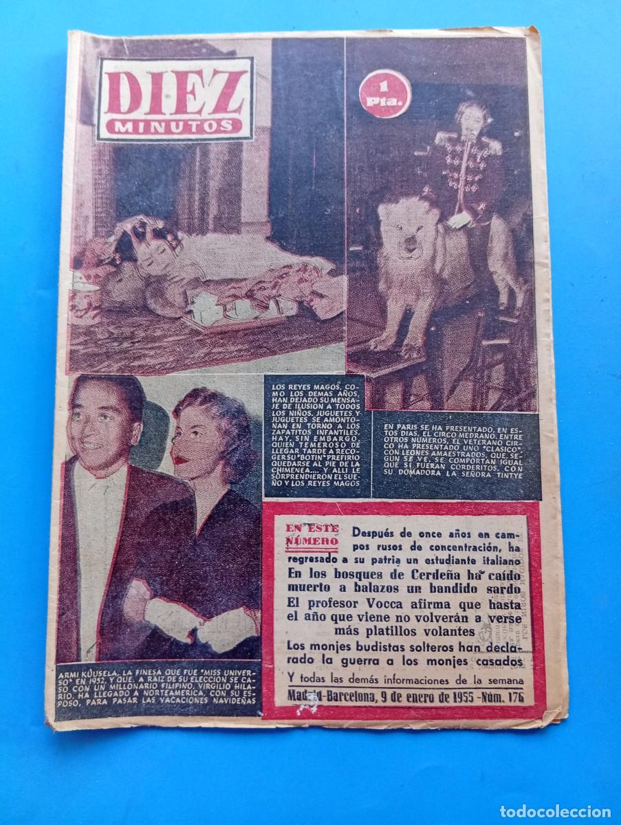 Coleccionismo de Revista Diez Minutos: REVISTA DIEZ MINUTOS. N&ordm; 176. A&Ntilde;O 1955. EL CIRCO MEDRAN&Oacute;. LOS REYES MAGOS. ARMI KUUSELA... LEER.