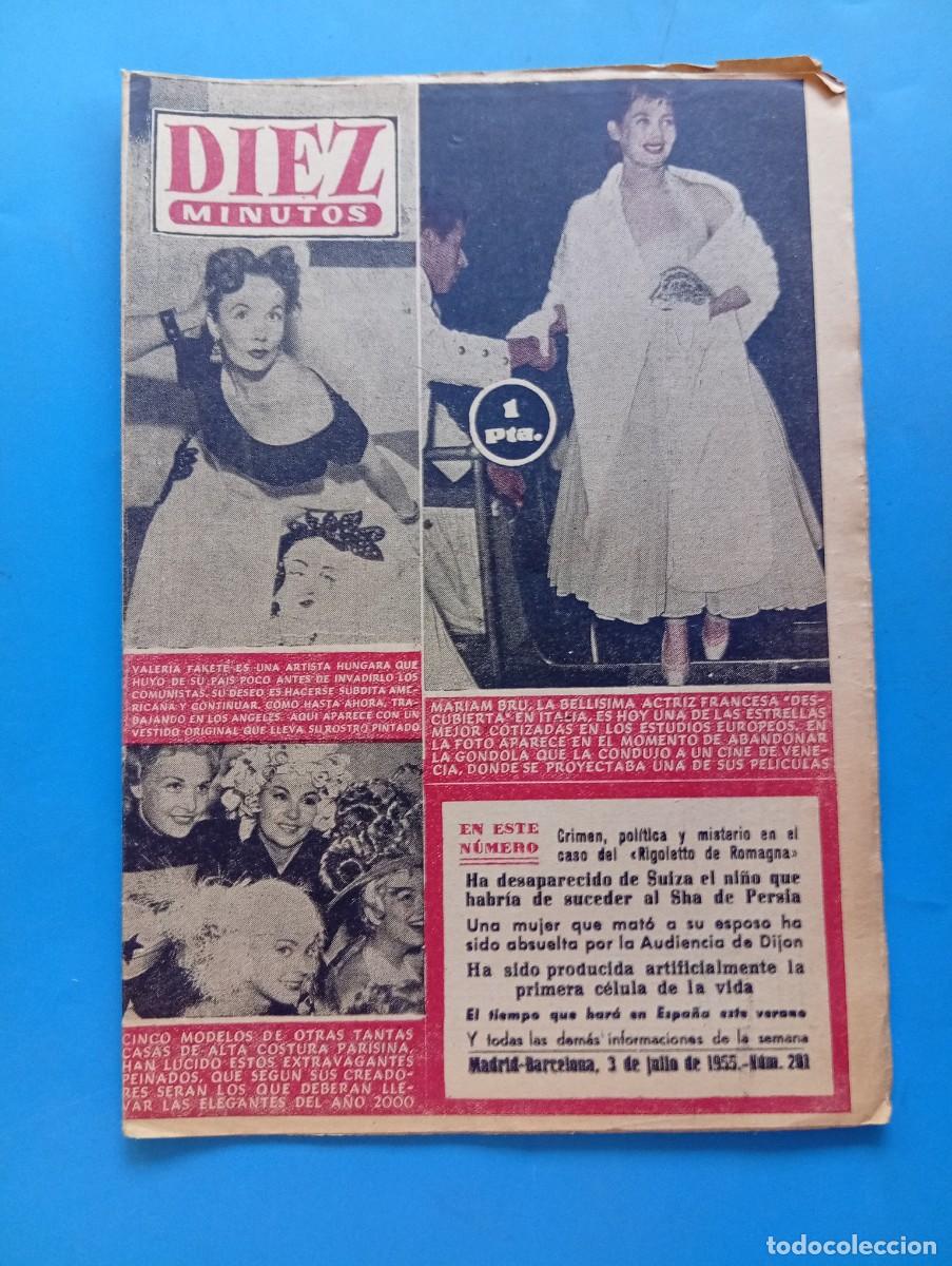 Coleccionismo de Revista Diez Minutos: REVISTA DIEZ MINUTOS. N&ordm; 201. A&Ntilde;O 1955. MARIAM BRU, ACTRIZ FRANCESA. VALERIA FAKETE. GINA .... LEER.