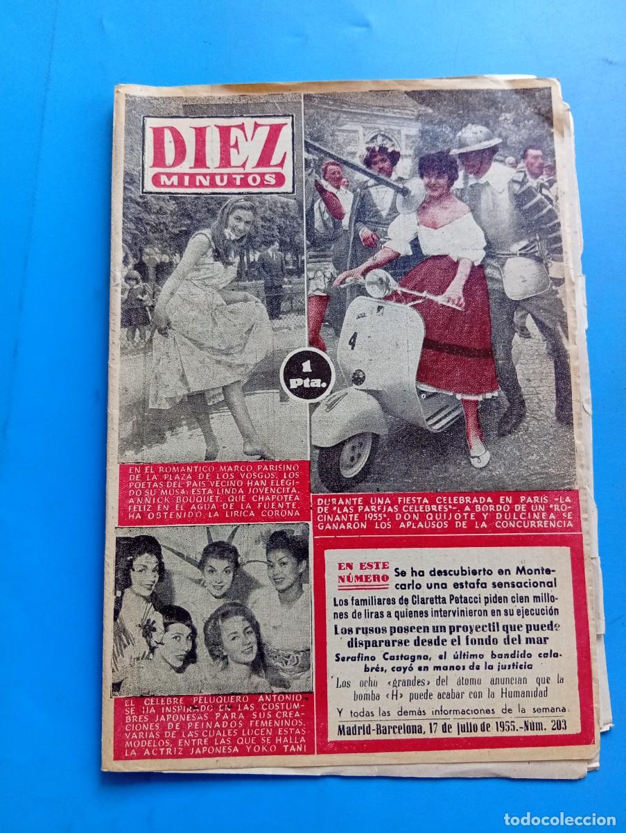 Coleccionismo de Revista Diez Minutos: REVISTA DIEZ MINUTOS. N&ordm; 203. A&Ntilde;O 1955. LA GUERRA NUCLEAR. LOS GRANDES DE MONTECARLO. EL DESI.. LEER