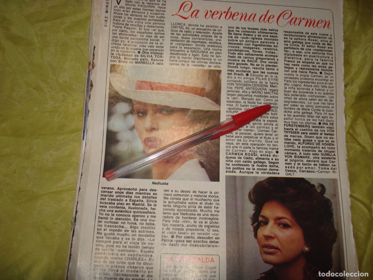 Coleccionismo de Revista Diez Minutos: RECORTE : NADIUSKA. DIEZ MINUTOS, OCTUB 1985