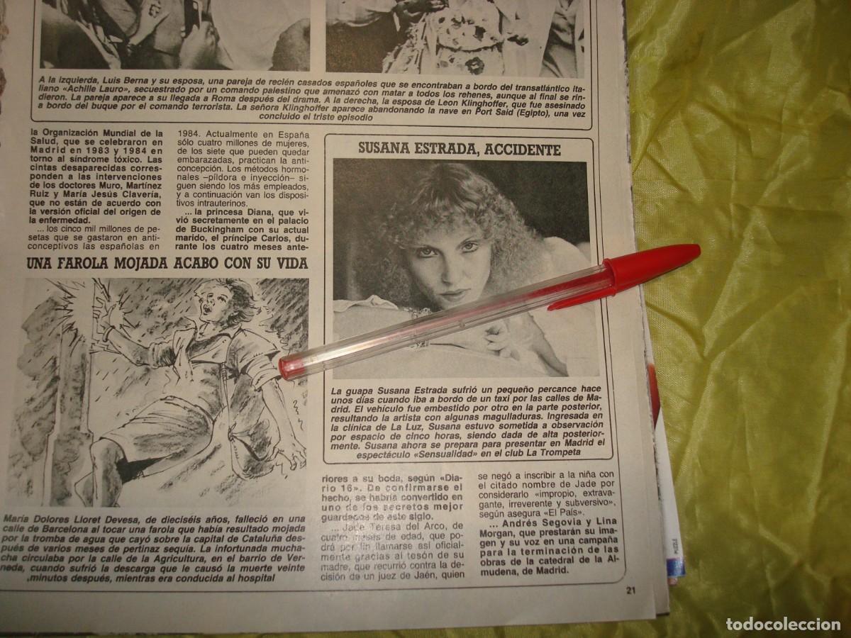 Coleccionismo de Revista Diez Minutos: RECORTE : SUSANA ESTRADA, ACCIDENTE DE TRAFICO. DIEZ MINUTOS, OCTUB 1985