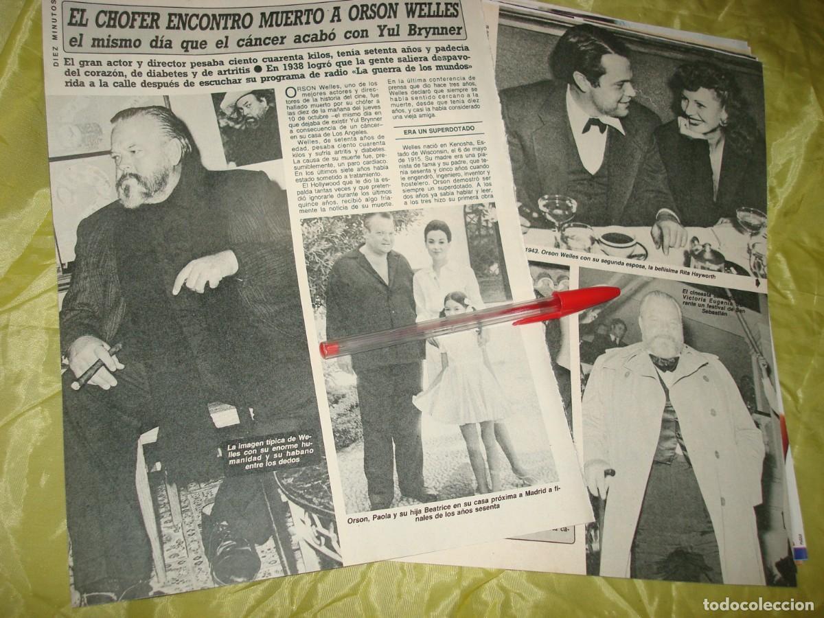 Coleccionismo de Revista Diez Minutos: RECORTE : EL CHOFER ENCUENTRA MUERTA A ORSON WELLES. DIEZ MINUTOS, OCTUB 1985