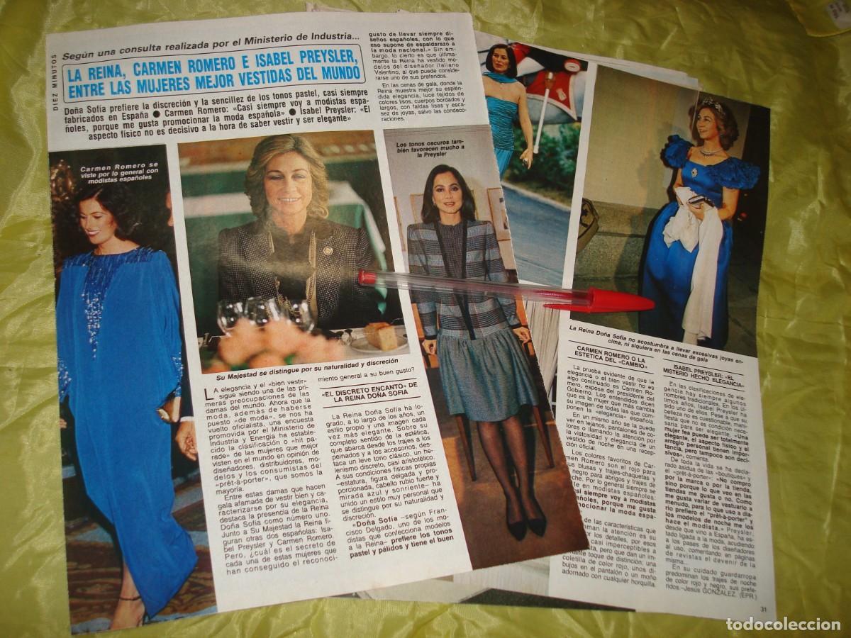 Coleccionismo de Revista Diez Minutos: RECORTE : DO&Ntilde;A SOFIA, ISABEL PRESLEY, CARMEN ROMERO, LAS MEJORES VESTIDAS. DIEZ MINUTOS, OCTUB 1985