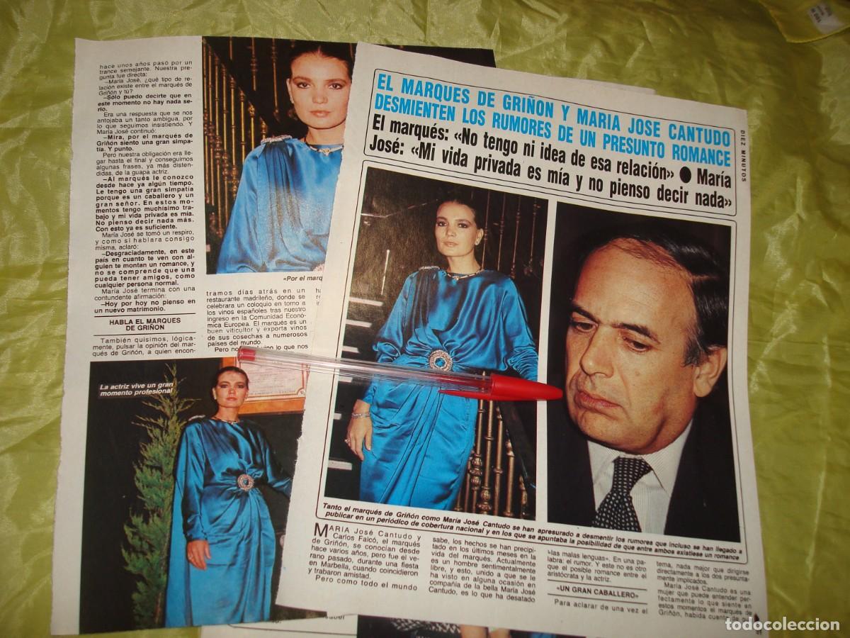 Coleccionismo de Revista Diez Minutos: RECORTE : MARIA JOSE CANTUDO Y EL MARQUES DE GRI&Ntilde;ON. DIEZ MINUTOS, OCTUB 1985