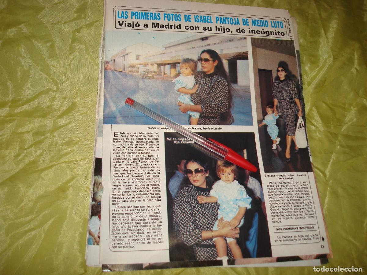 Coleccionismo de Revista Diez Minutos: RECORTE : PRIMERAS FOTOS DE ISABEL PANTOJA A MEDIO LUTO. DIEZ MINUTOS, OCTUB 1985