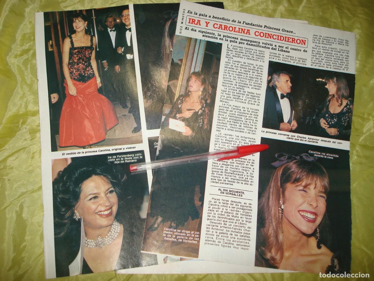 Collezionismo di Rivista Diez Minutos: RECORTE : IRA Y CAROLINA DE MONACO EN GALA BENEFICA. DIEZ MINUTOS, OCTUB 1985