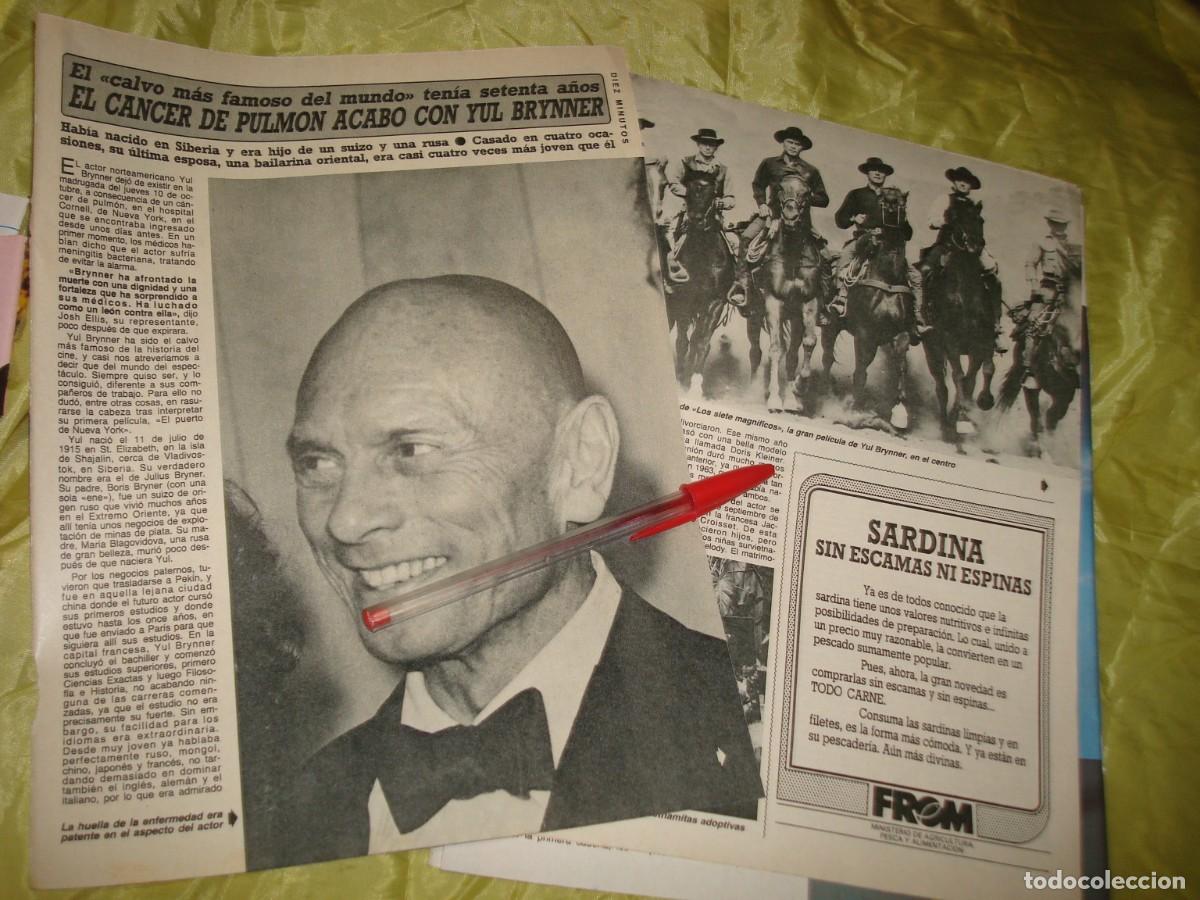 Collezionismo di Rivista Diez Minutos: RECORTE : EL CANCER DE PULMON ACABO CON YUL BRYNNER. DIEZ MINUTOS, OCTUB 1985
