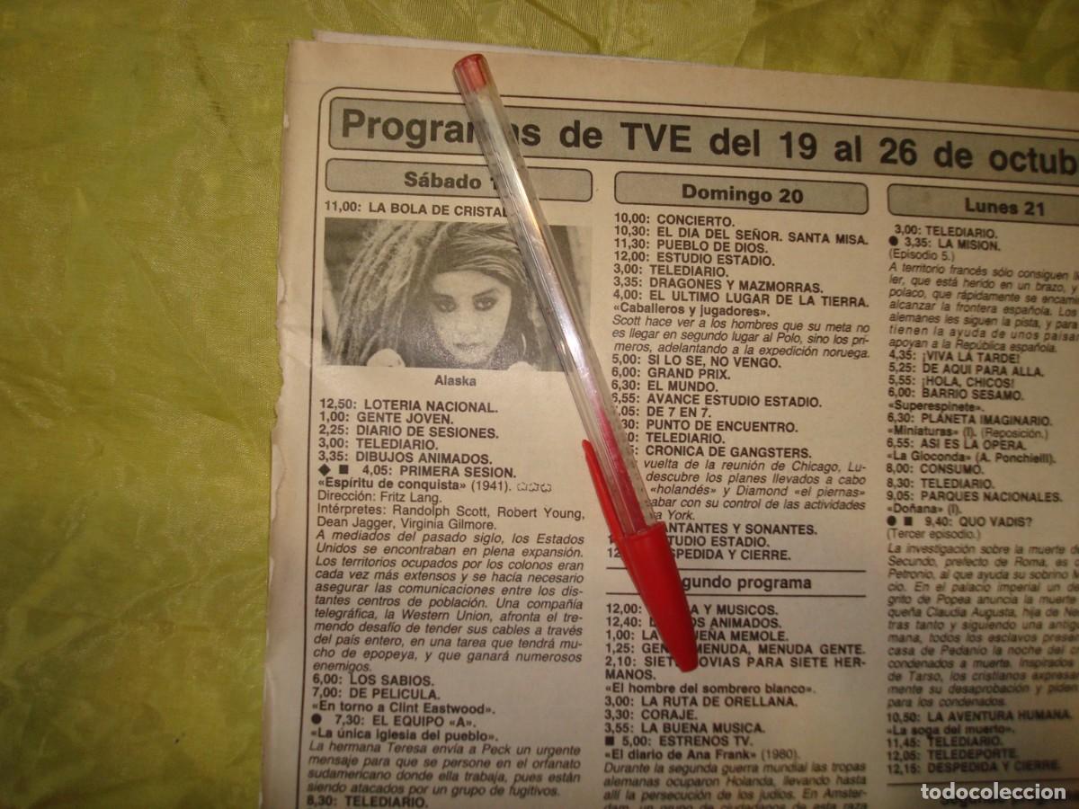 Collezionismo di Rivista Diez Minutos: RECORTE : ALASKA , EN LA BOLA DE CRISTAL. DIEZ MINUTOS, OCTUB 1985
