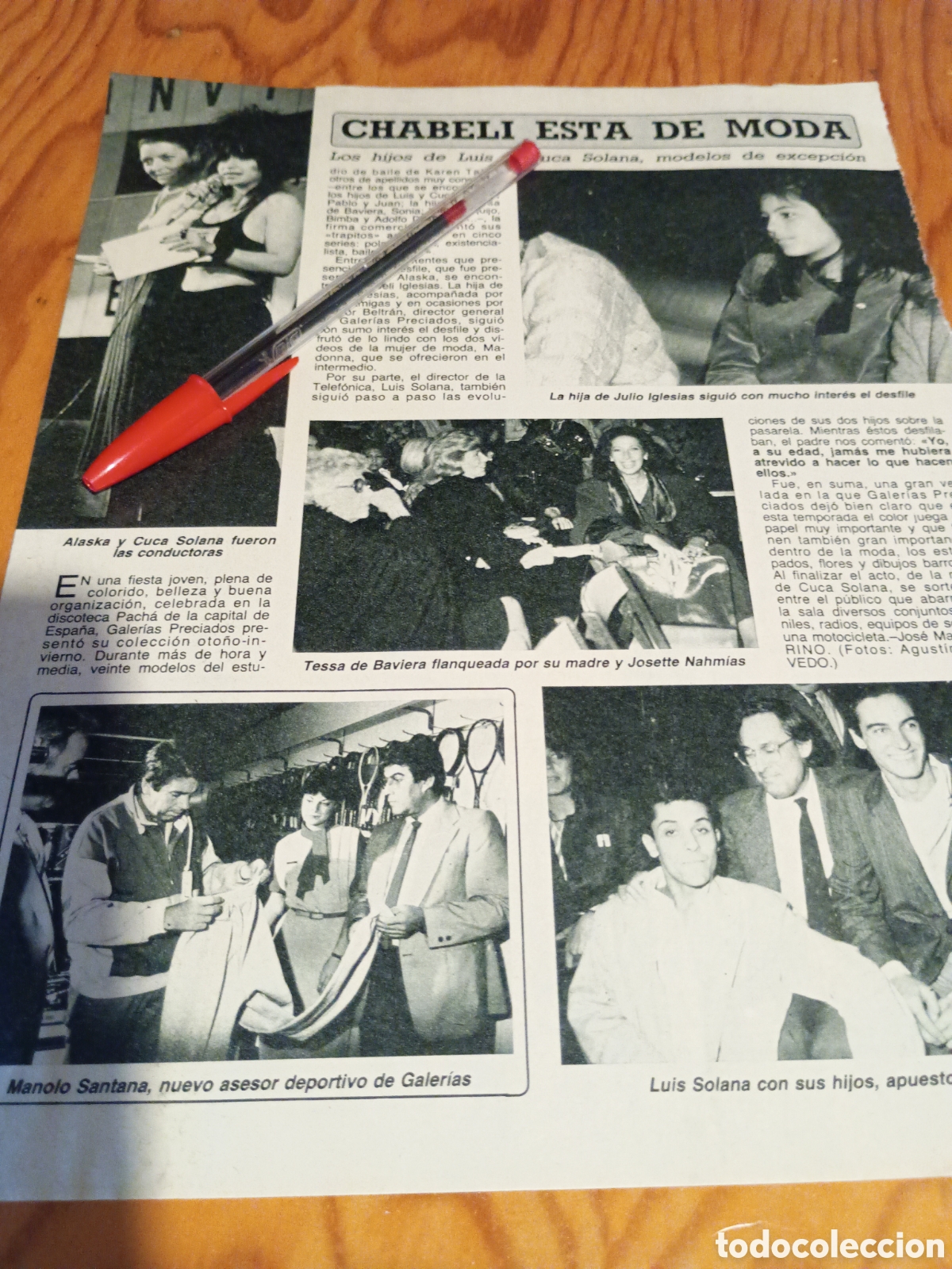 Coleccionismo de Revista Diez Minutos: Recorte : ALASKA Y CHABELI EN DESFILE DE MODA. DIEZ MINUTOS, NVBRE 1985