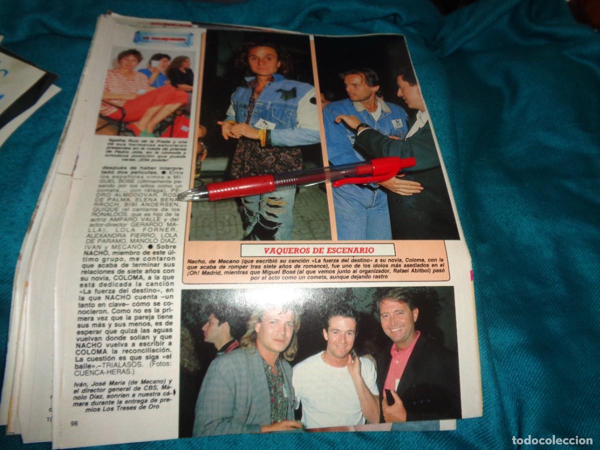 Coleccionismo de Revista Diez Minutos: RECORTE : NACHO, DE MECANO Y MIGUEL BOSE. DIEZ MINUTOS, JUNIO 1989