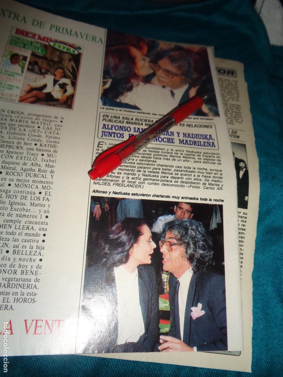 Collection Magazine Diez Minutos: RECORTE : NADIUSKA Y ALFONSO SANTISTEBAN. DIEZ MINUTOS, ABRIL 1988