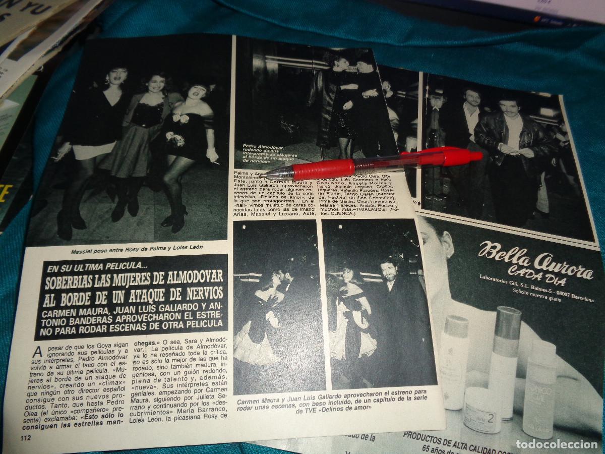 Collezionismo di Rivista Diez Minutos: RECORTE : LAS MUJERES ALMODOVAR : ROSI DE PALMA, MASSIEL, CARMEN MAURA. DIEZ MINUTOS, ABRIL 1988