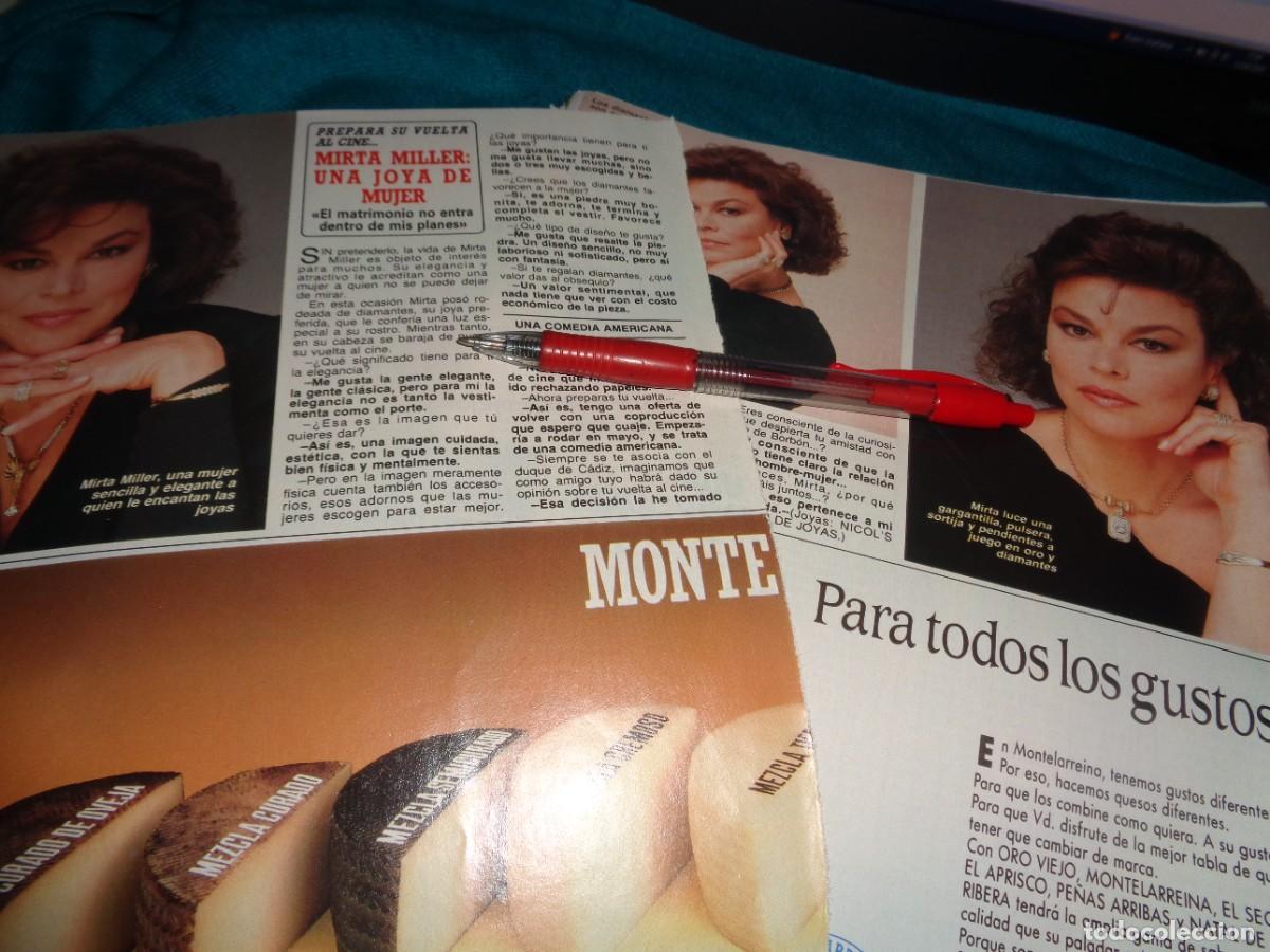 Collezionismo di Rivista Diez Minutos: RECORTE : MIRTA MILLER, UNA JOYA DE MUJER. DIEZ MINUTOS, MAYO 1988