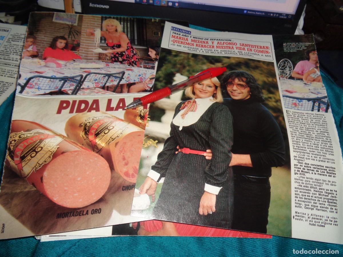 Coleccionismo de Revista Diez Minutos: RECORTE : MARISA MEDINA Y ALFONSO SANTISTEBAN, REHACEN VIDA JUNTOS. DIEZ MINUTOS, MAYO 1988