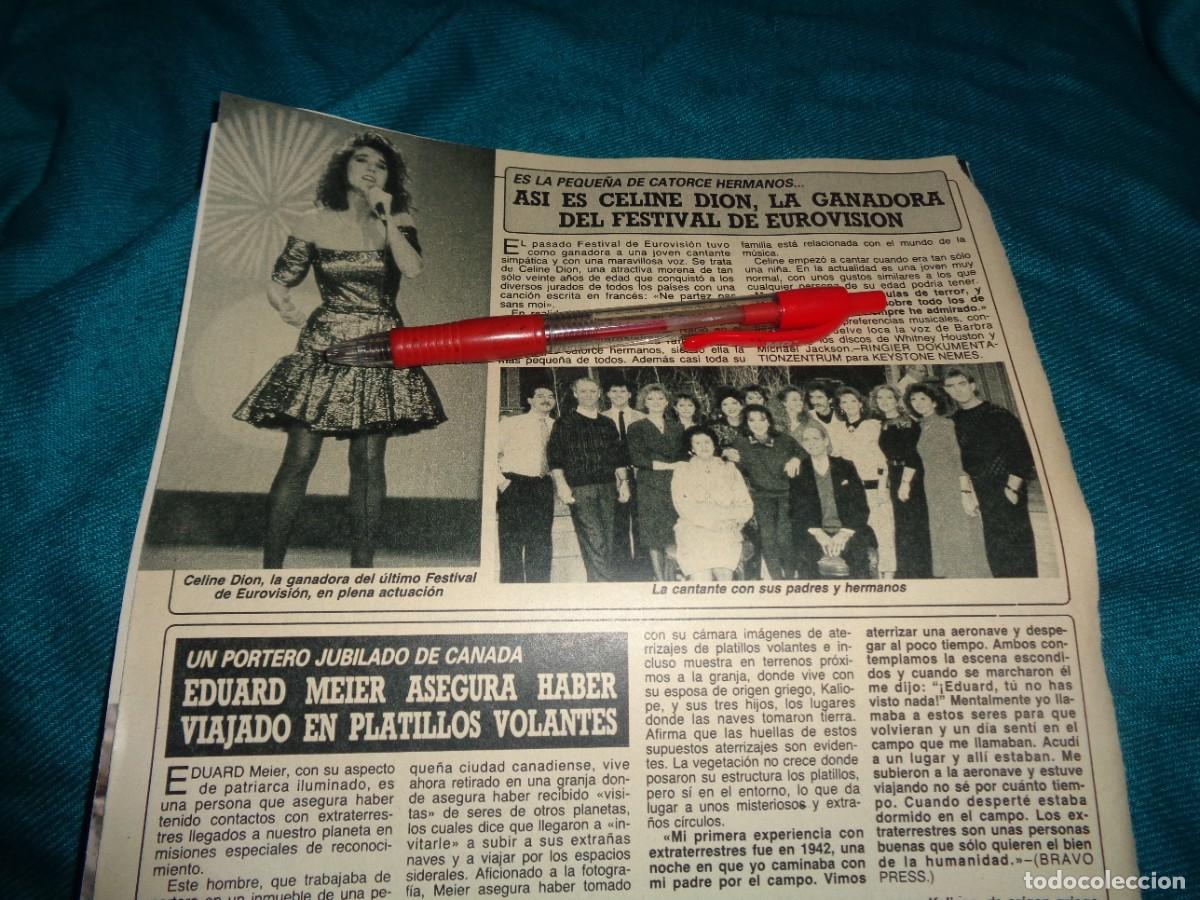 Coleccionismo de Revista Diez Minutos: RECORTE : CELINE DION, GANA EL FESTIVAL DE EUROVISION. DIEZ MINUTOS, MAYO 1988