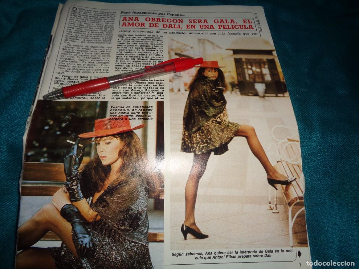 Coleccionismo de Revista Diez Minutos: RECORTE : ANA OBREGON SERA GALA, EL AMOR DE DALI. DIEZ MINUTOS, NOVBR 1985