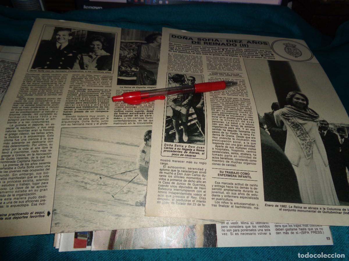 Coleccionismo de Revista Diez Minutos: RECORTE : DO&Ntilde;A SOFIA : DIEZ A&Ntilde;OS DE REINADO (II). DIEZ MINUTOS, NOVBR 1985