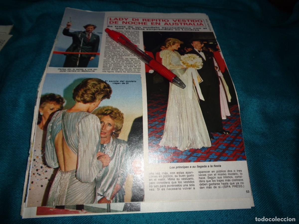 Coleccionismo de Revista Diez Minutos: RECORTE : LADY DI REPITE VESTIDO DE NOCHE EN AUSTRALIA. DIEZ MINUTOS, NOVBR 1985